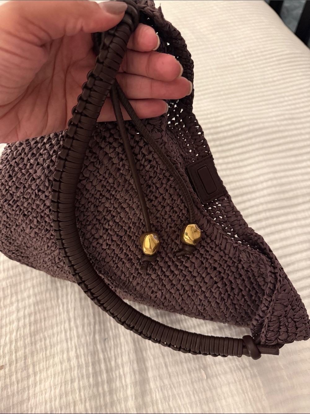 Madewell Woven Shoulder Bag in Dark Brown - Picture 3 of 3